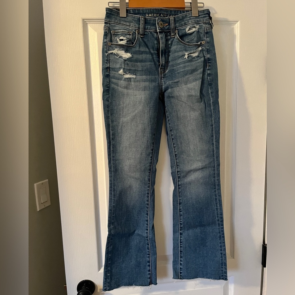 American Eagle Outfitters cropped kick flare jeans